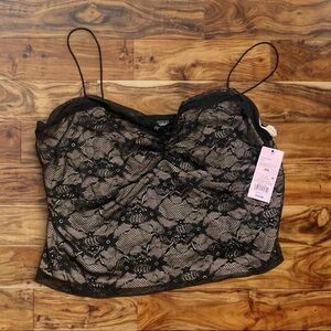 wild fable Black Floral Lace Tank Top